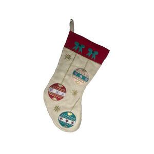 Vintage Bucilla Wool Felt Embroidered Christmas Stocking Ornaments NO NAME